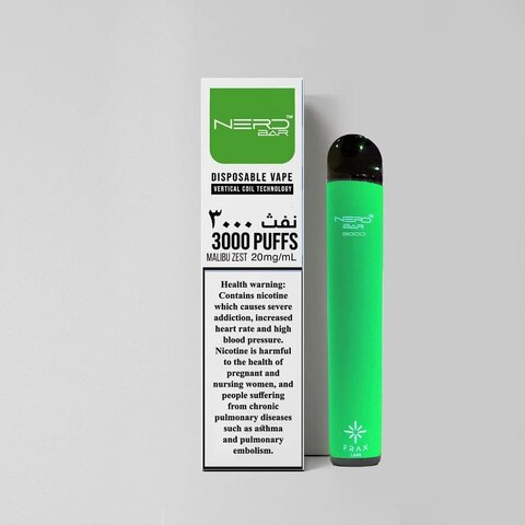 Nerd Bar 3000 Puffs Disposable Vape - Malibu Zest