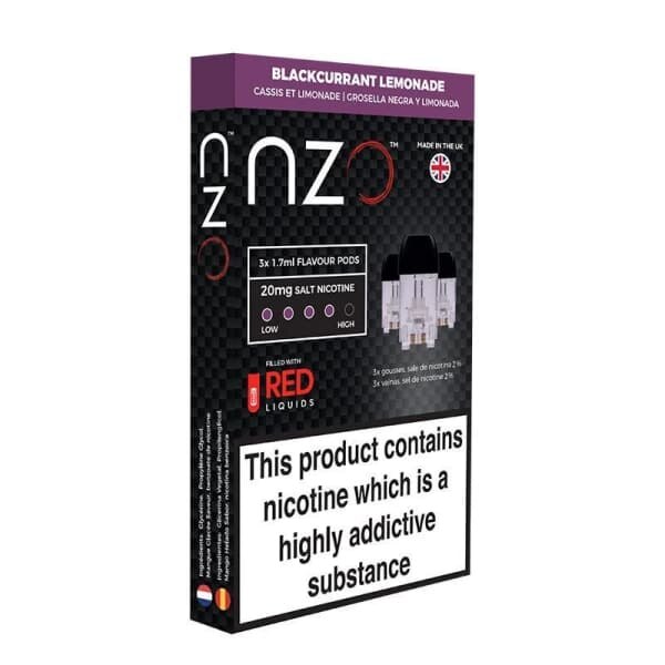 NZO Pods Blackcurrant Lemonade Flavor