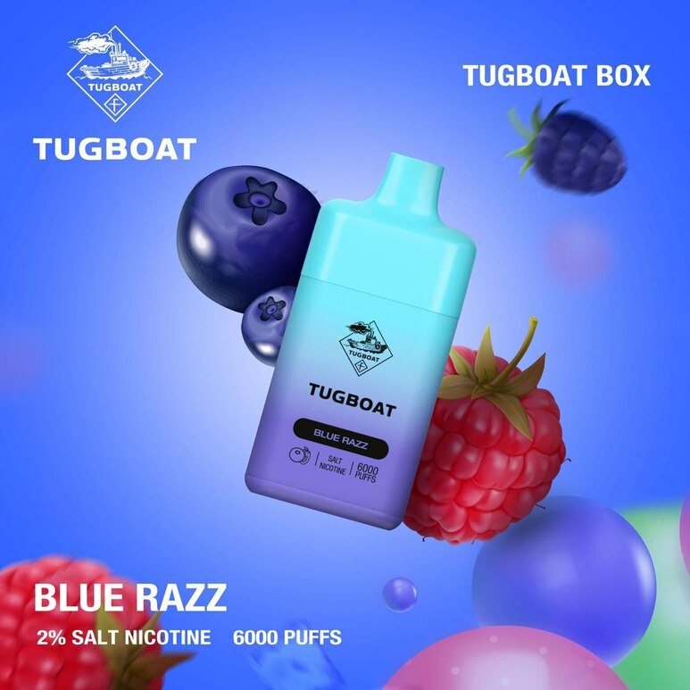 Tugboat box 6000 puffs Blue Razz