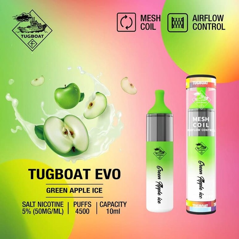 Tugboat EVO Green Apple Ice Disposable Vape