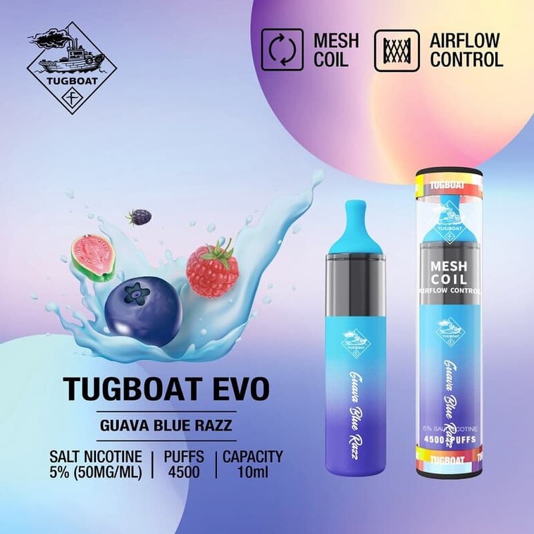 Tugboat EVO Guava Blue Razz Disposable Vape