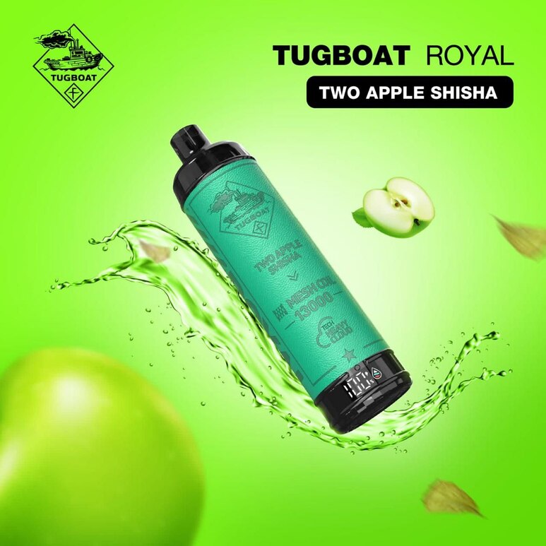 Tugboat Royal Two Apple Shisha 13000 Puffs Disposable Vape